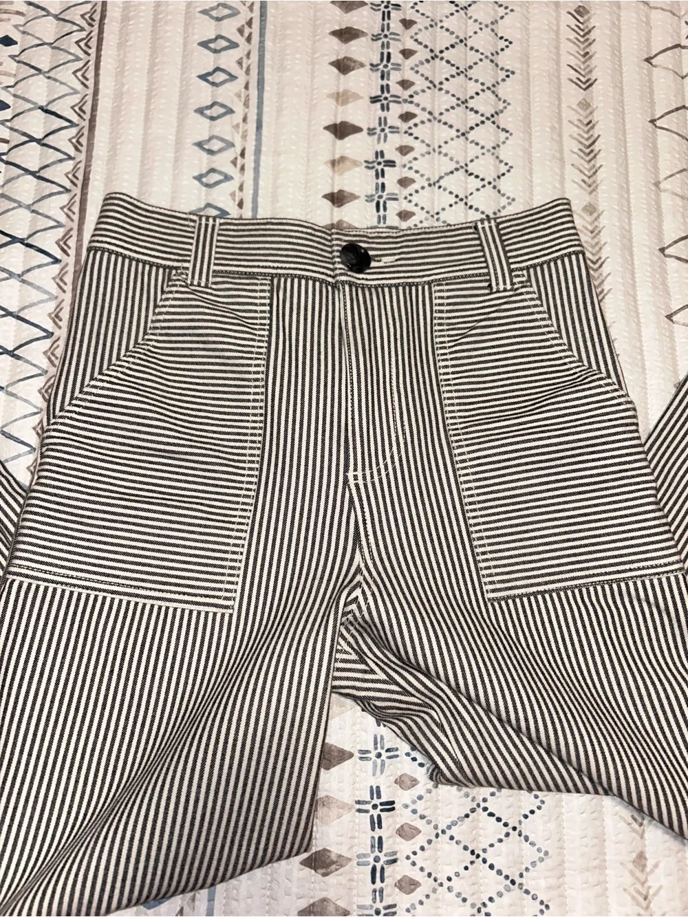 Fifteen twenty Striped Wide-Leg Pants in Black and White size 6 like new